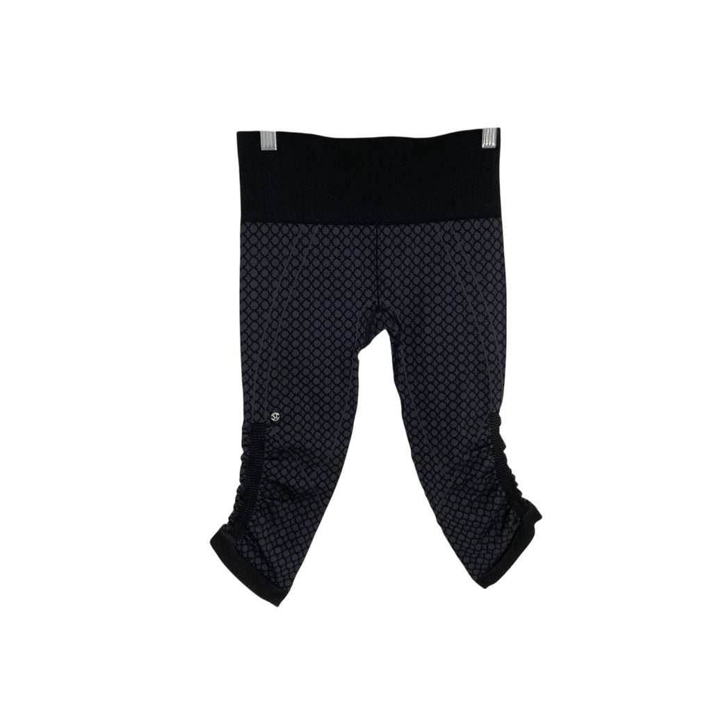 Lululemon Printed SZ 4 Novelty Black Compression Capri Pedal Pusher Leggings