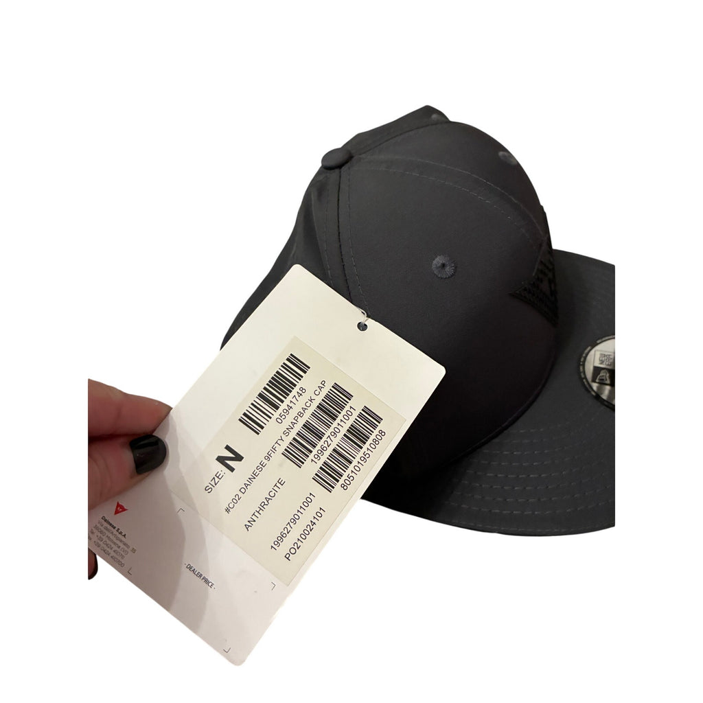 New Era 9FIFTY Dainese Snapback Cap Anthracite M/L Adjustable Hat New Black Gray
