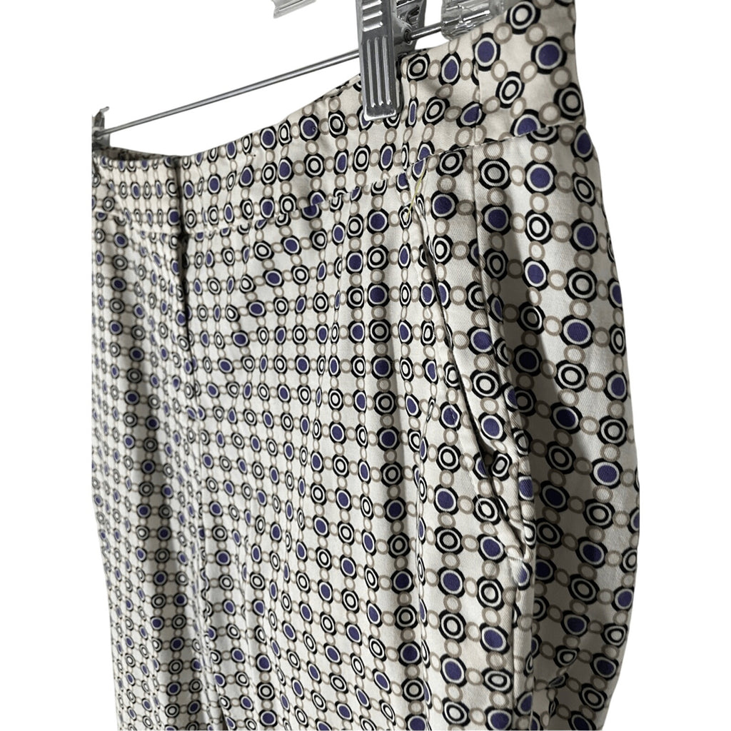 Dana Buchman Women's Retro White Novelty Print Cotton Pixie Dress Slacks