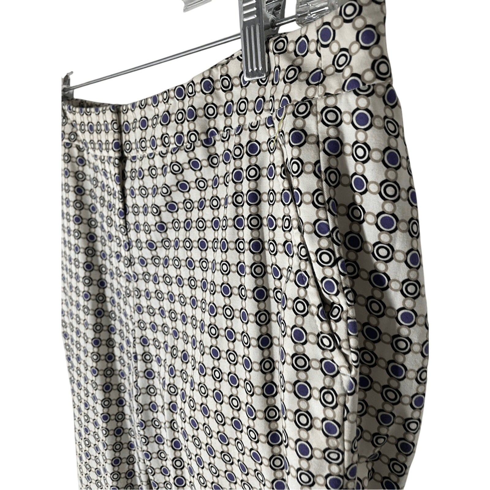 Dana Buchman Women's Retro White Novelty Print Cotton Pixie Dress Slacks