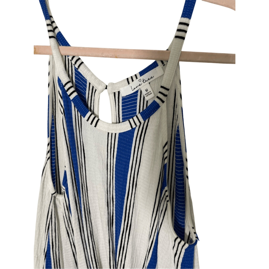 Women's Lovetree Beachcore Lagenlook Coastal Grandma Beachy Stripe Romper SZ M