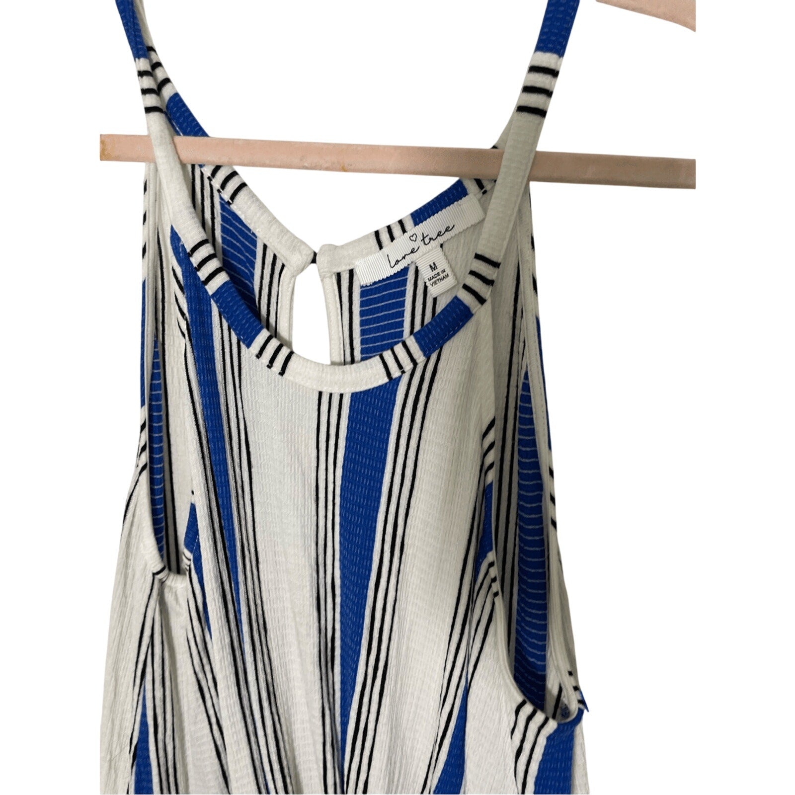Women's Lovetree Beachcore Lagenlook Coastal Grandma Beachy Stripe Romper SZ M