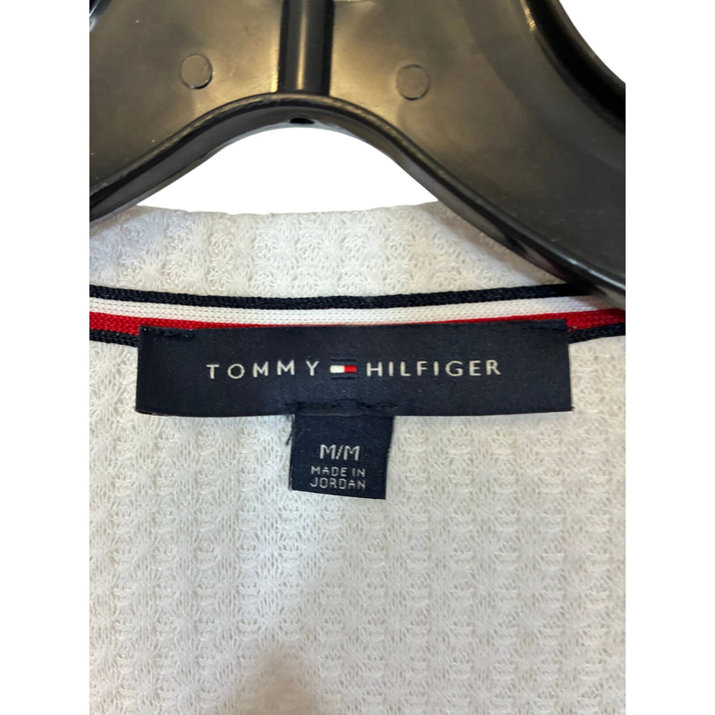 Tommy Hilfiger White Button Front Cardigan Sweater Women’s M Coastal Nautical