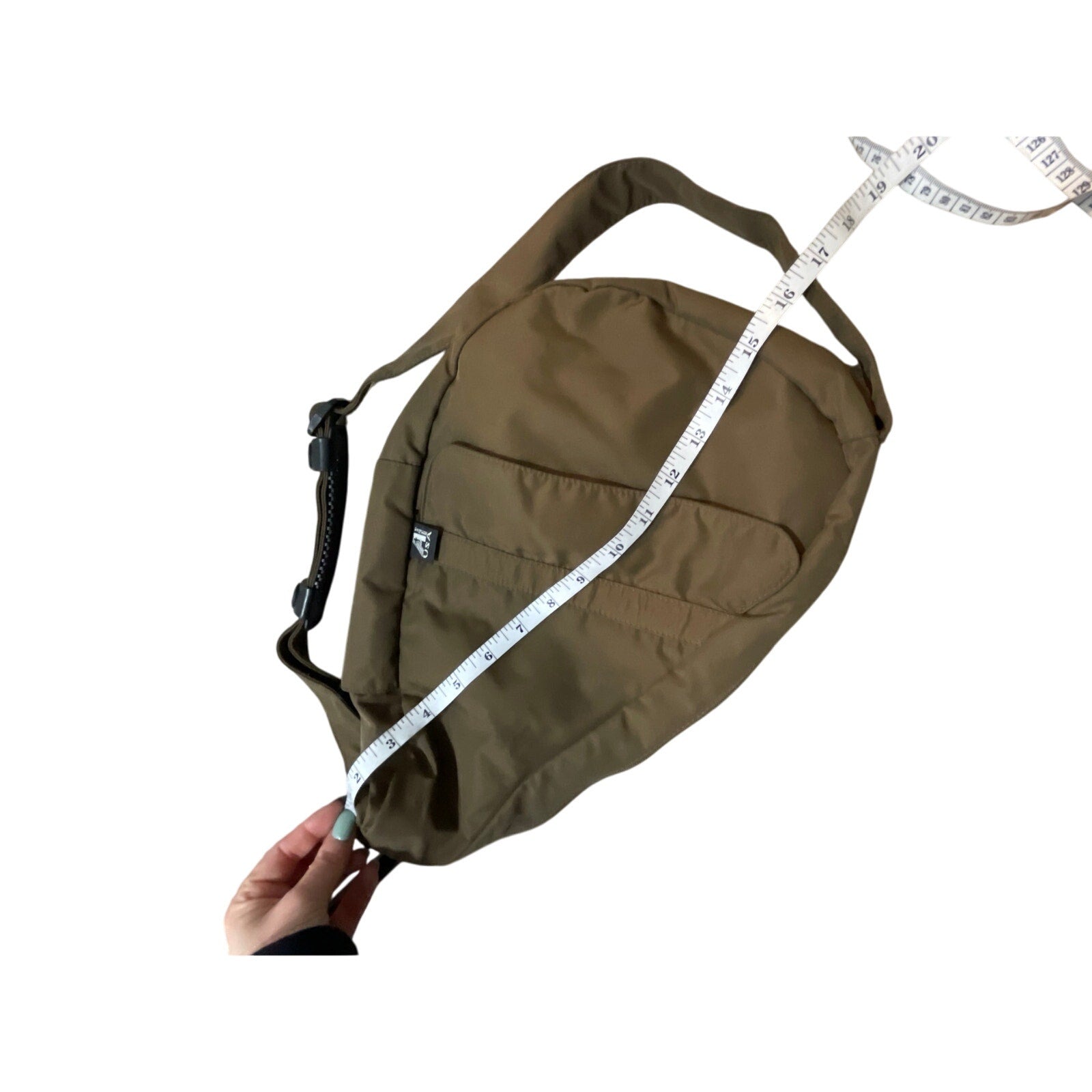 AMERIBAG CROSSBODY SLING BAG BROWN NYLON TRAVEL ERGONOMIC BAG SMALL LIGHTWEIGHT