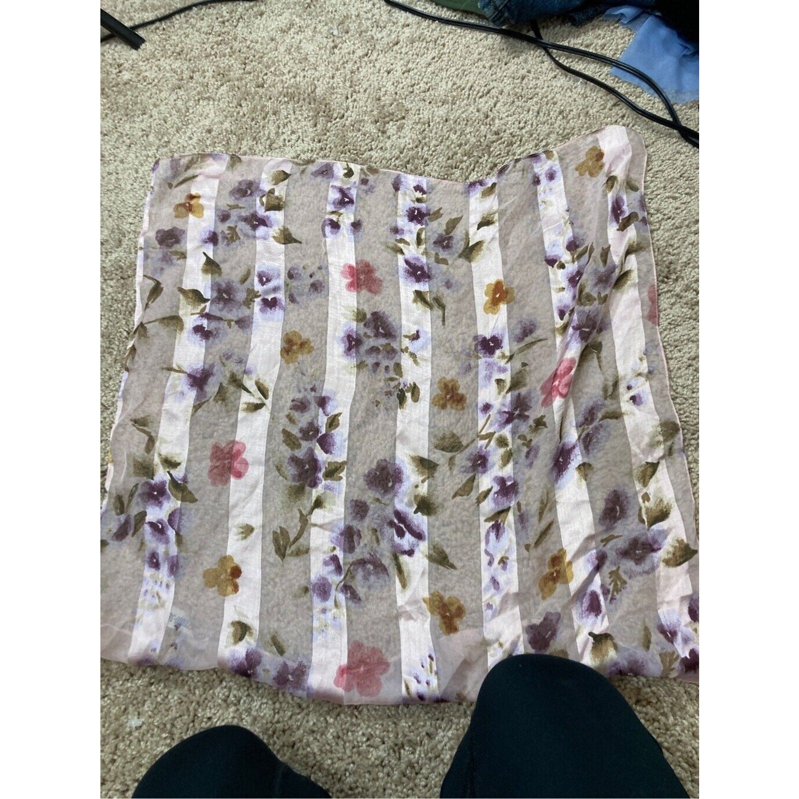 Baby Doll Floral Bloomcore Dainty Striped Women's Hair Piece Scarf