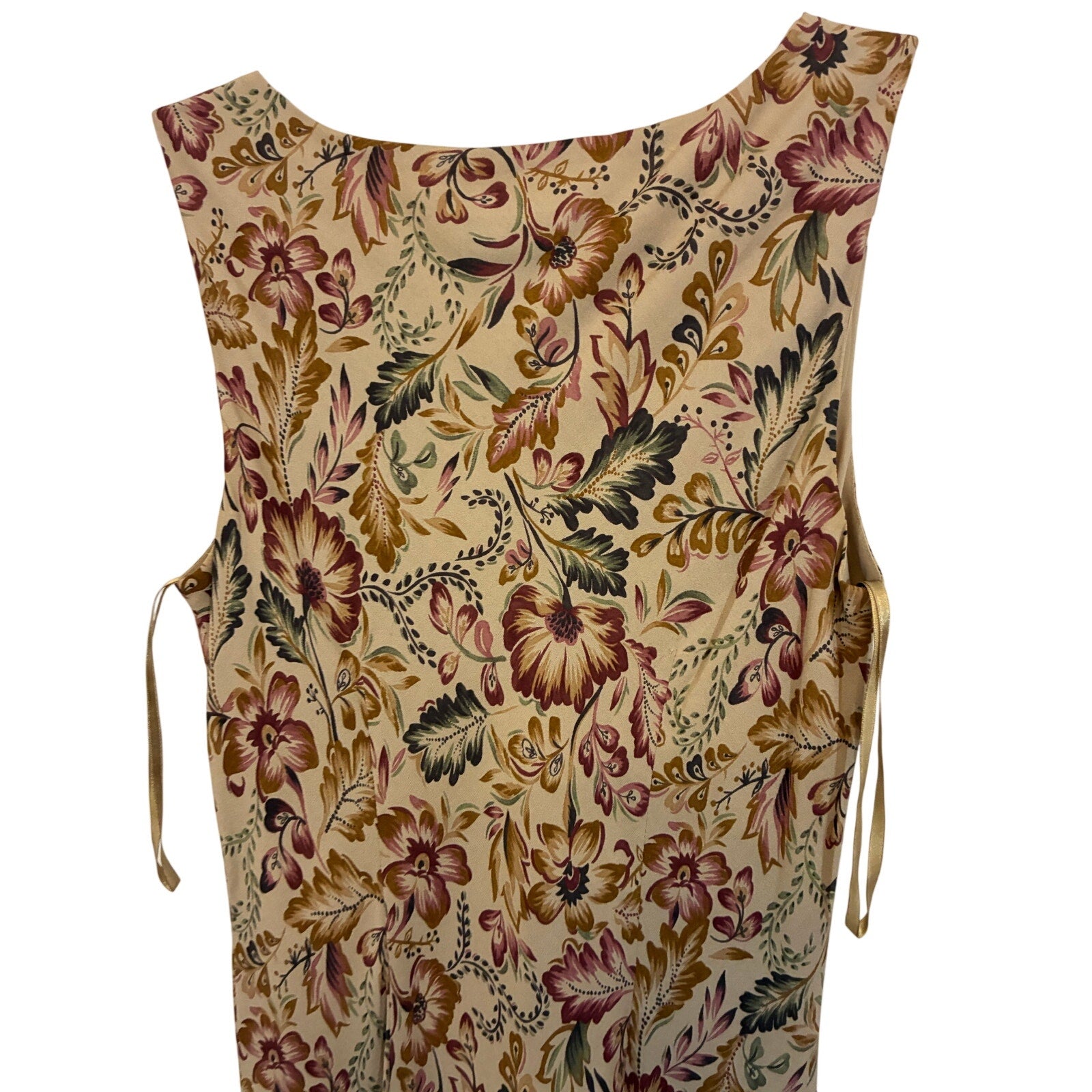 Vintage Charter Club Yellow Floral Silk Dress Women’s Size 8 Midi Elegant Classy
