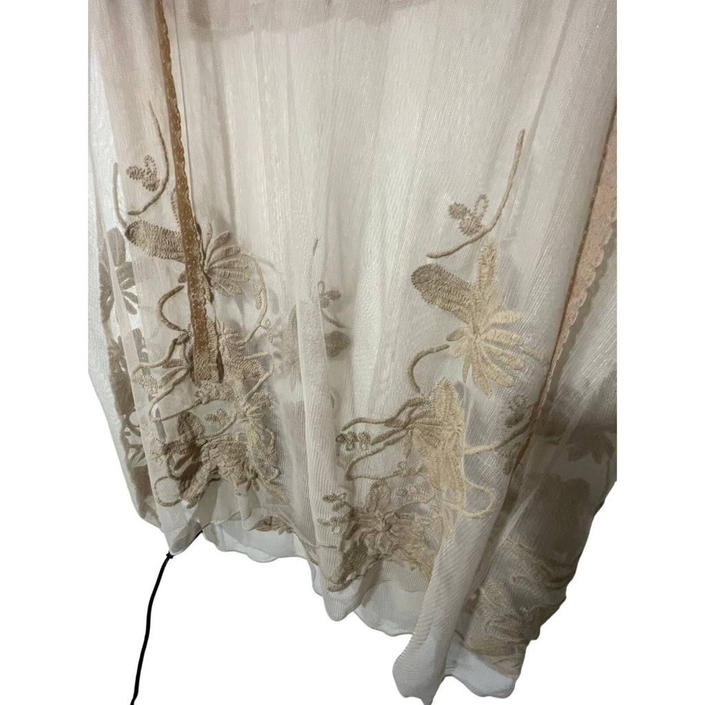 Babydoll Renne C. Women's Embroidered Scoop Neck Western Fairy Bohemian Dress
