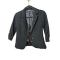 Frenchi S Women's Open Front Office Suit Jacket Ruched 3/4 Sleeve Blazer