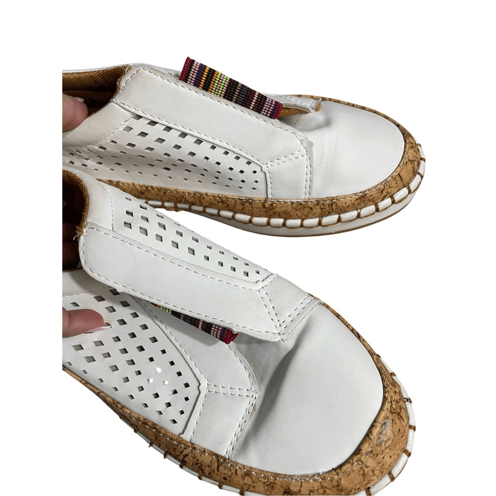 SZ. 39/ 8.5 US Women's Slip On Faux Cork Sneakers Casual Comfort Cozy Boho