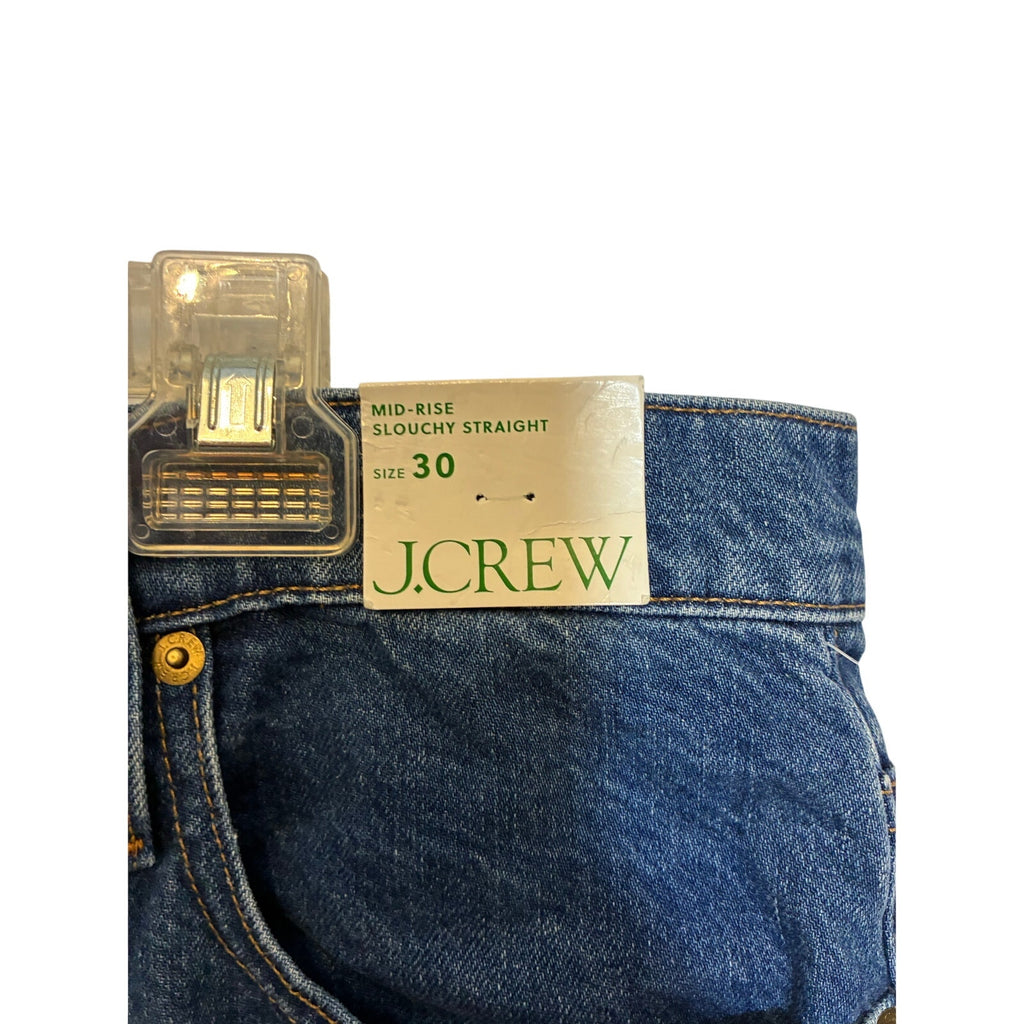NWT J.Crew Mid-Rise Slouchy Straight Jeans SZ 30 Turney Wash Casual Farmer Rodeo