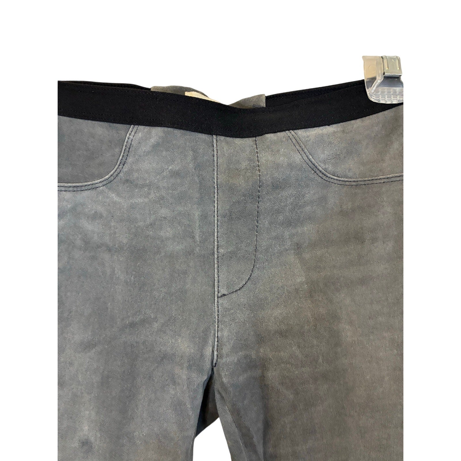 Helmut Lang Patina Grey Lamb Leather Suede Skinny Leggings 2 Designer Celebrity