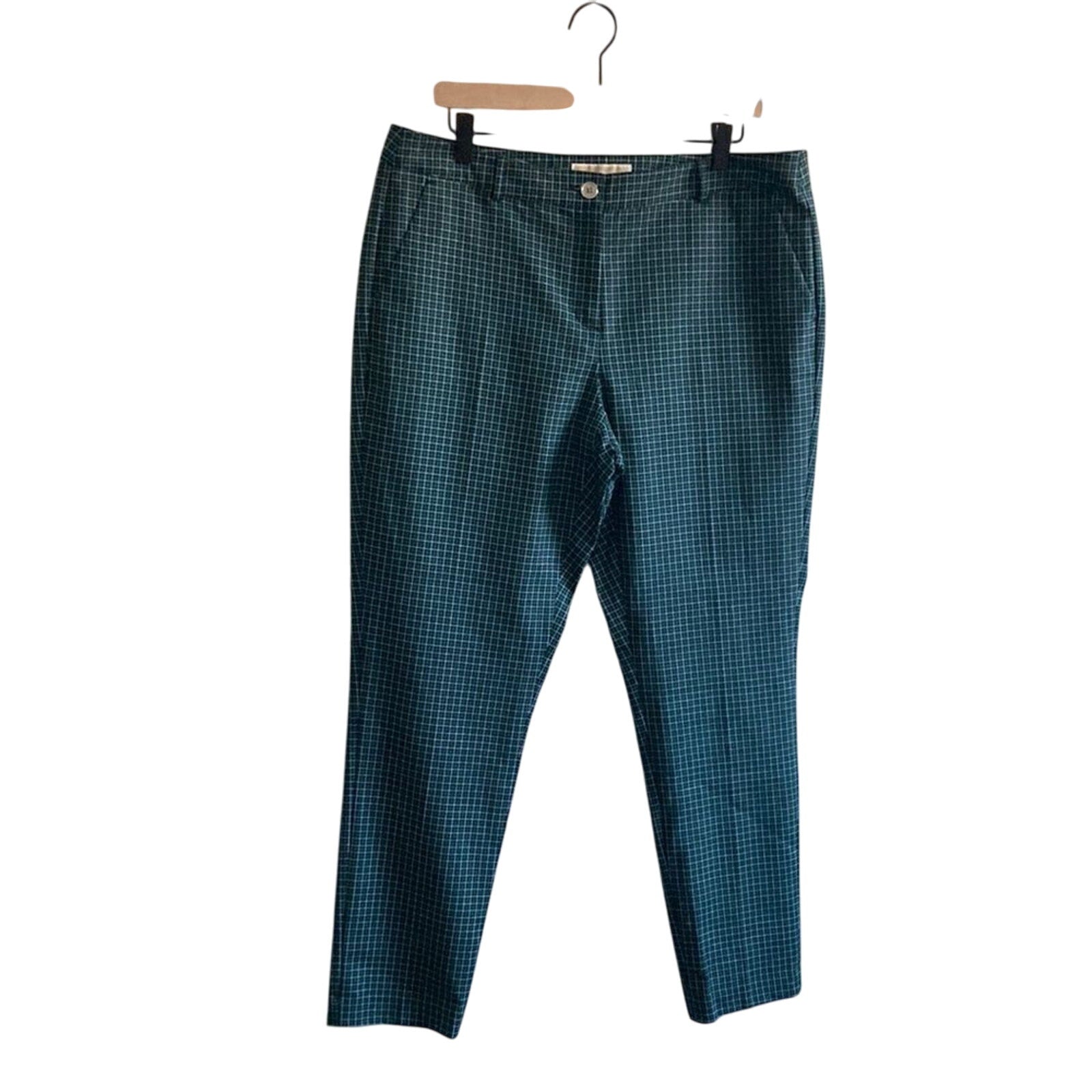 Michael Kors Gingham Dark Academia Preppy Straight Houndstooth Cropped Slacks