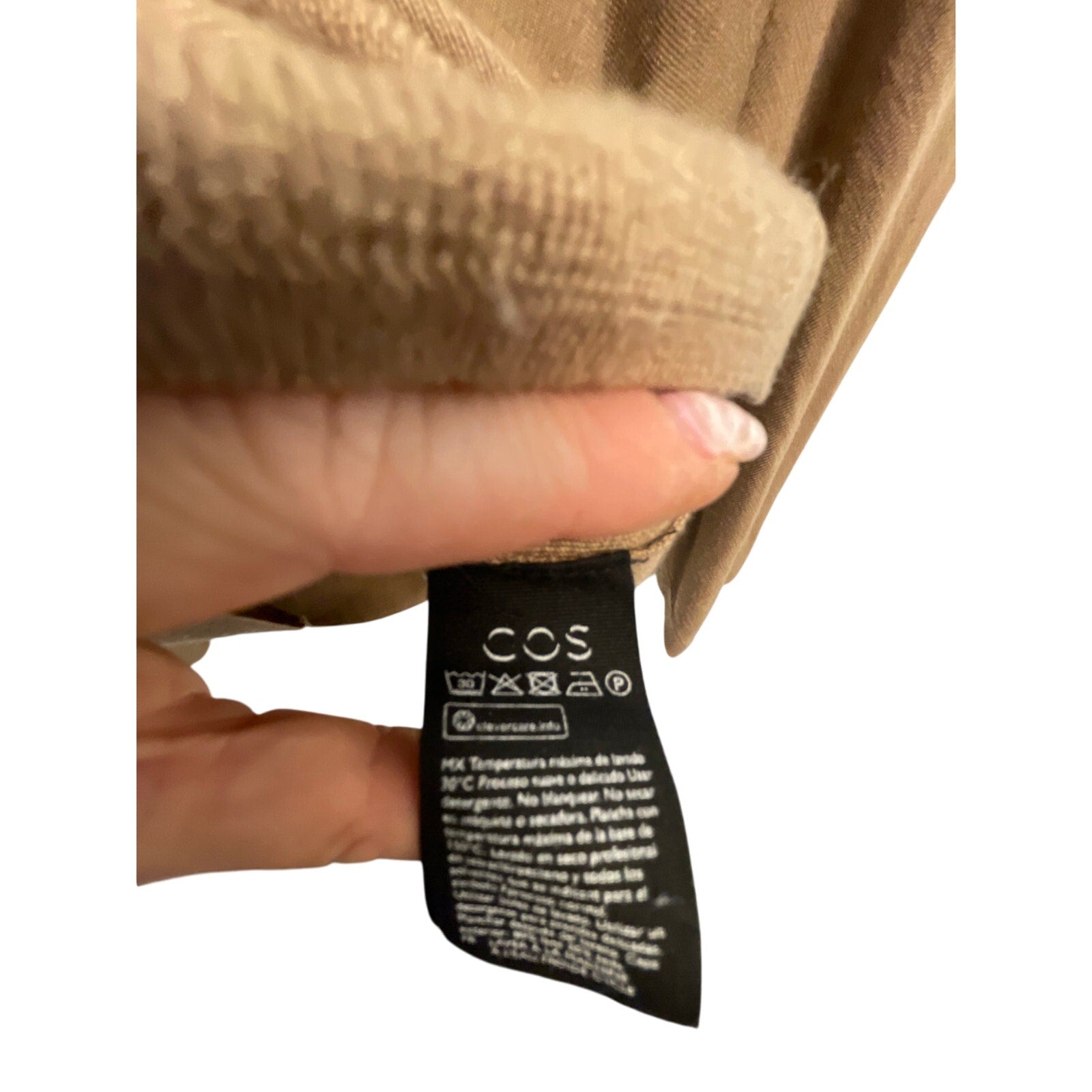 COS Neutral Brown Wool Classy Oversized Dramatic Sleeve Fitted Sweater Preppy