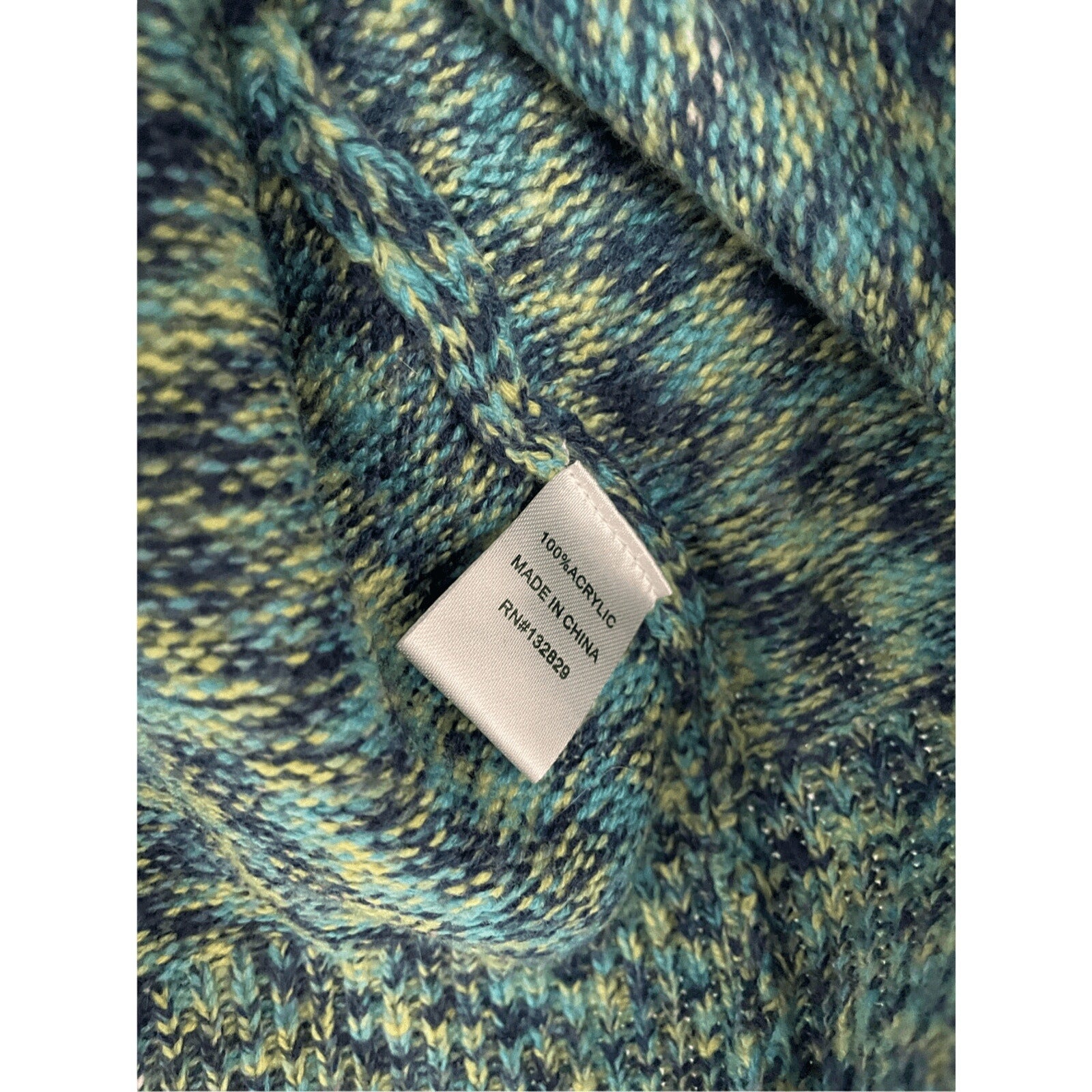 Revolve Superdown Deliah Acrylic Mixed Media Blue Green Cropped Hoodie