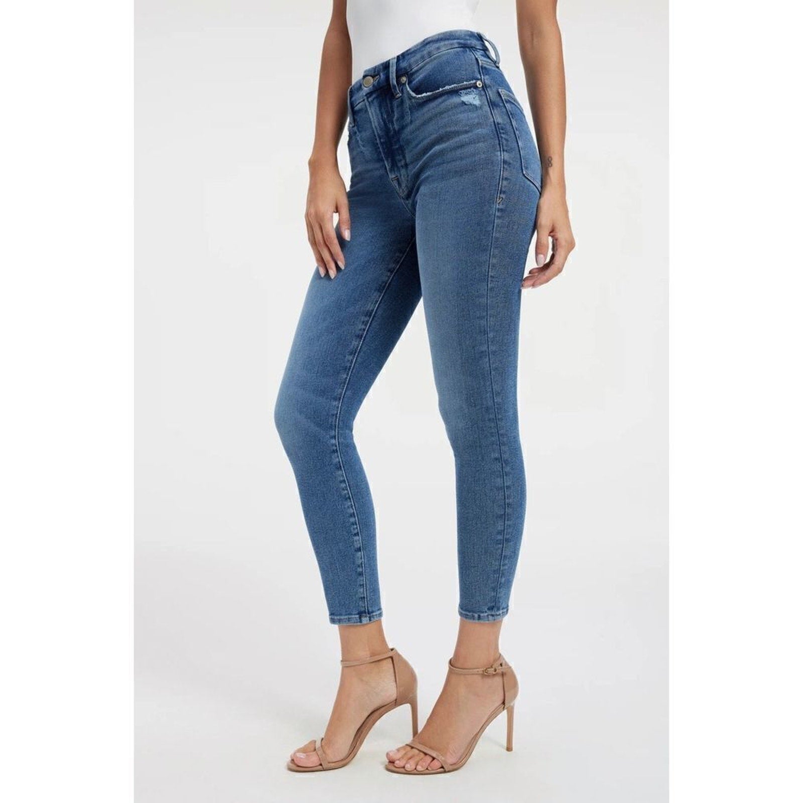 GOOD American  SKINNY GOOD WAIST CROPPED  Dark Wash JEANS SZ 6