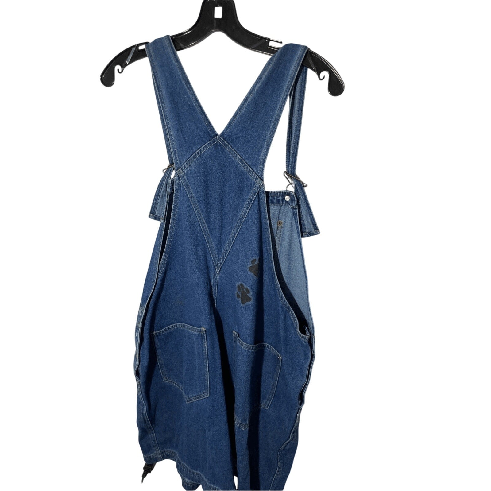 Vintage Hank's 70's Denim Large Women's Yorkie Dog Short Overalls