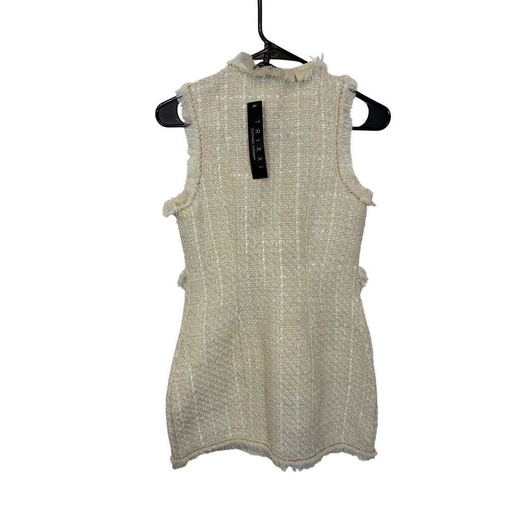NWT Trixxi Sleeveless Bouclé Bodycon Dress Tweed Preppy Lawyer Teacher XS Retro