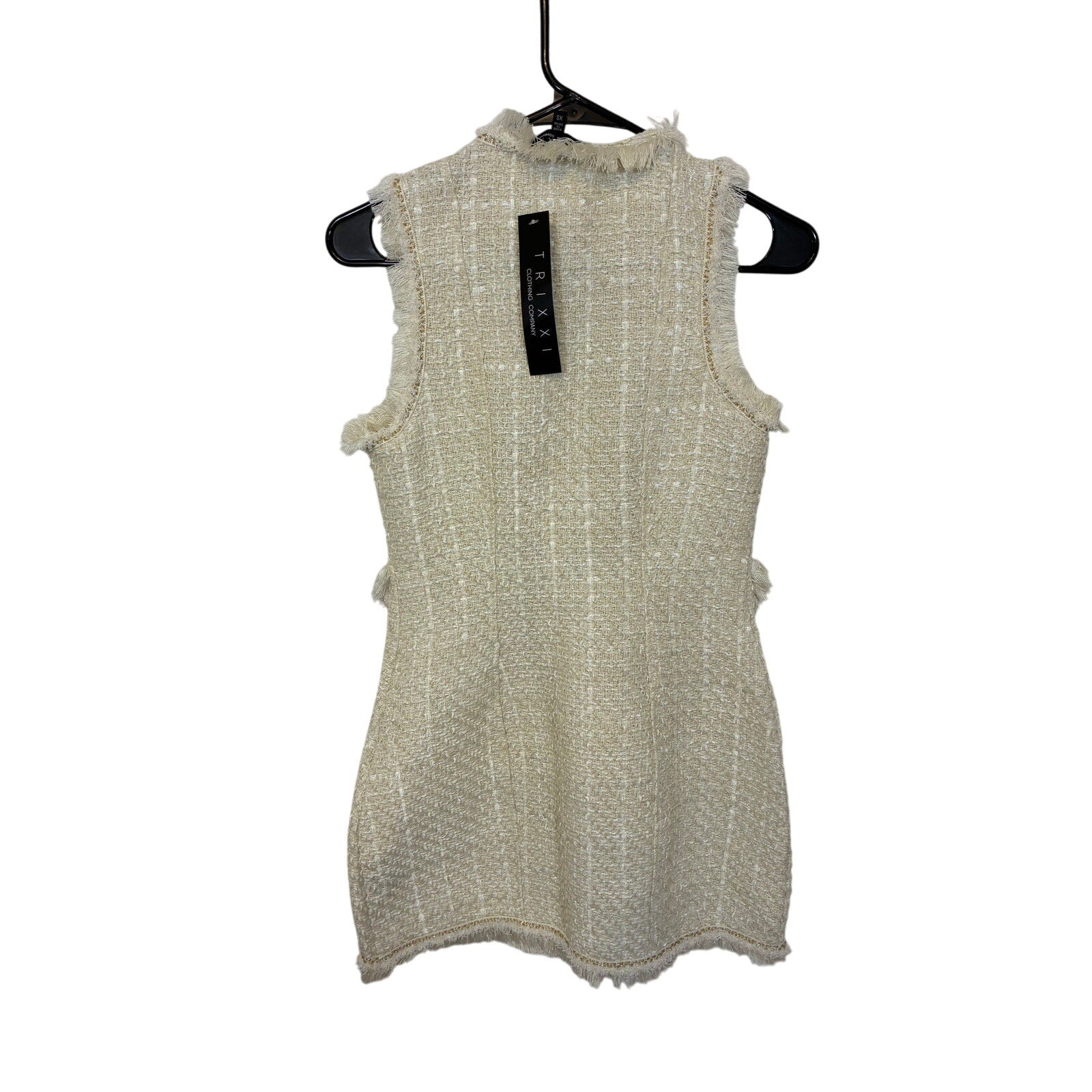 NWT Trixxi Sleeveless Bouclé Bodycon Dress Tweed Preppy Lawyer Teacher XS Retro