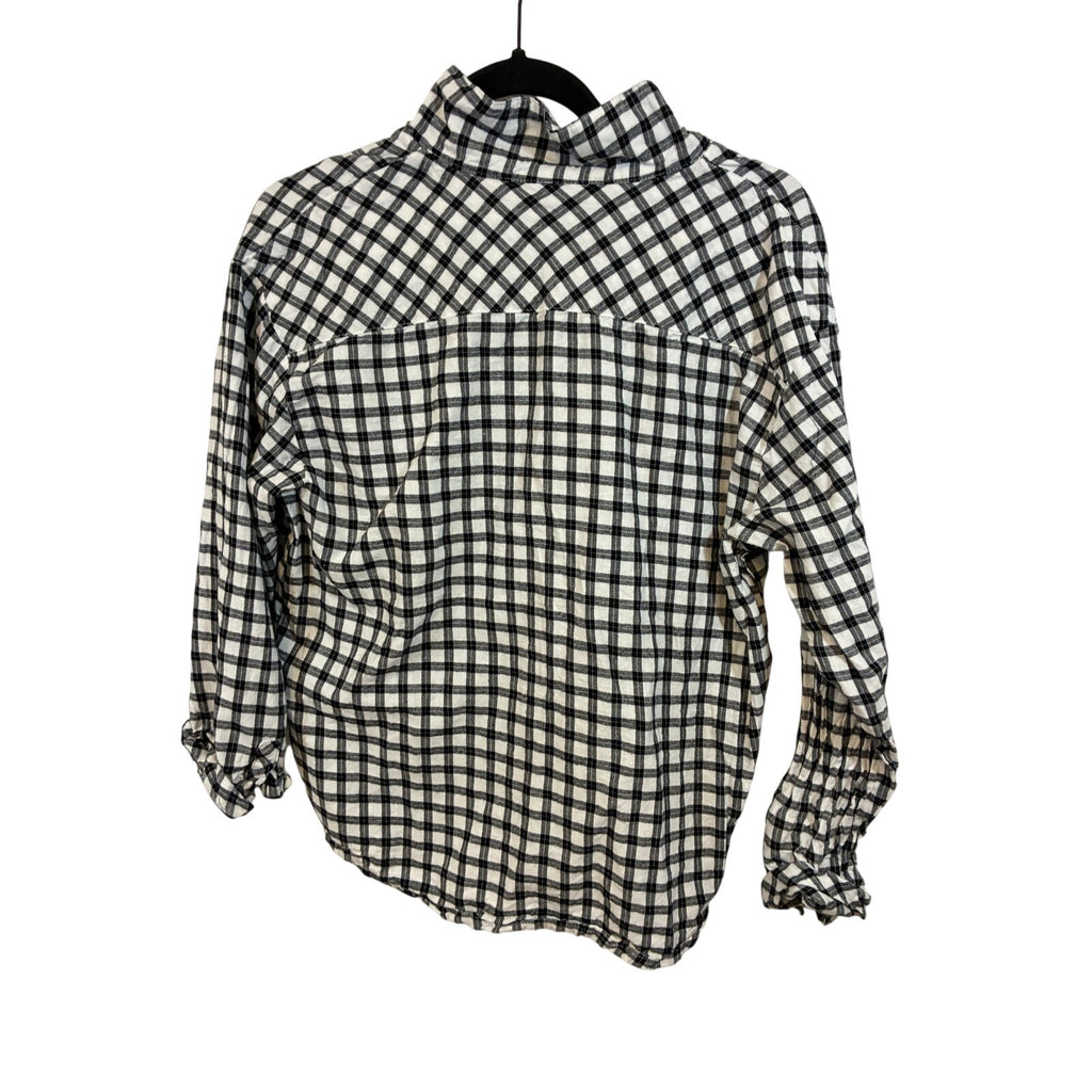 Auden Gingham Pajama Set Womens S Black White Sleepwear Button Top Shorts Lounge