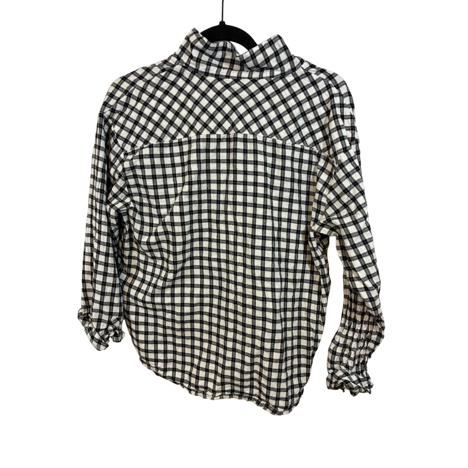 Auden Gingham Pajama Set Womens S Black White Sleepwear Button Top Shorts Lounge