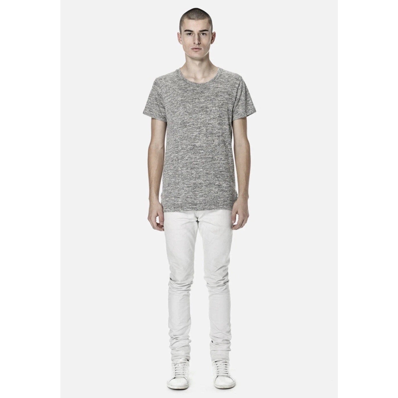 John Elliott Co-Mix Mercer Tee Gray Mens XXL Size 5 Luxury Minimalist T-Shirt