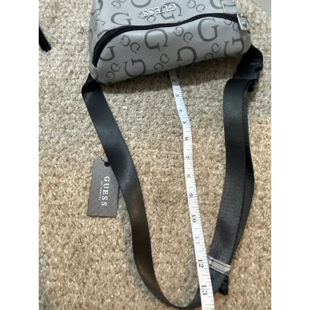 Guess Women's Cassius Grey Monogram Bum Santos Travel Belt Bag New with Tag