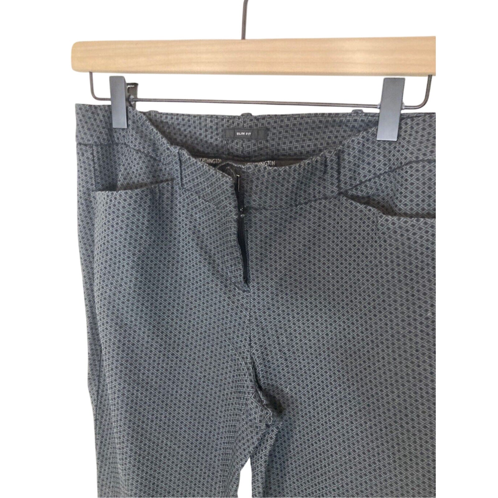 Worthington Gray Slim Fit  Modest Office Corporate Sz 4 Dress Slacks