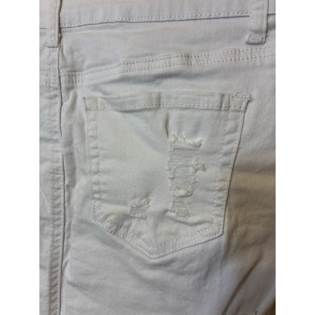 WAX Jean White Denim Mini Skirt Distressed Raw Hem Women’s Medium