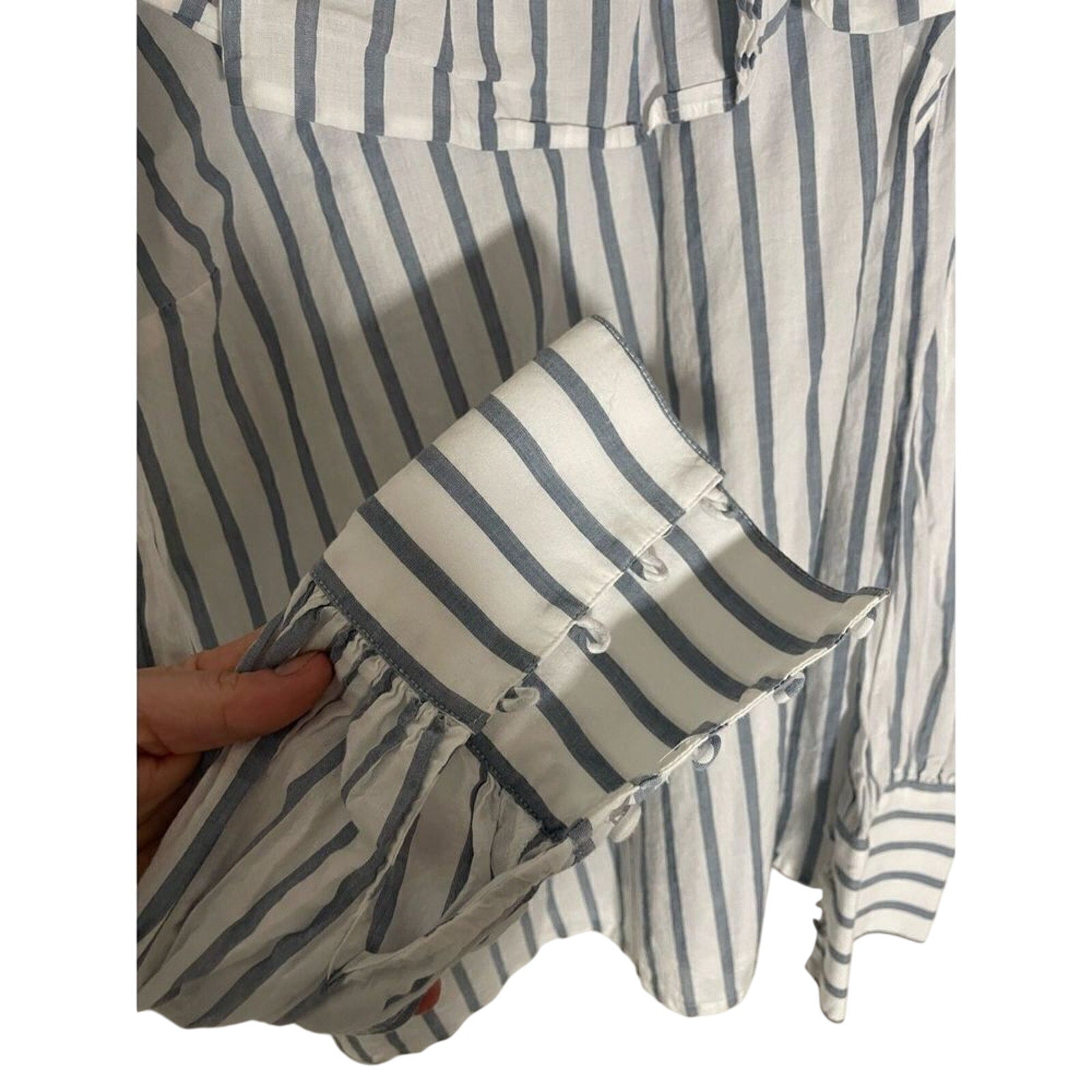 Paige Denim Cotton Stripe Off the Shoulder Women's Sailor Blouse Nautical Preppy