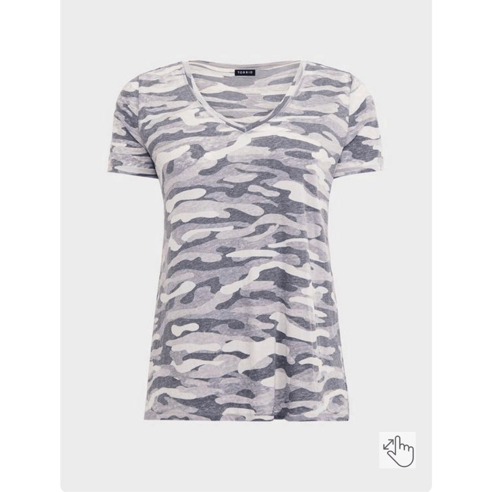 Classic Fit Vintage Burnout Camo Casual Collegiate Lounge Comfy V-Neck Tee