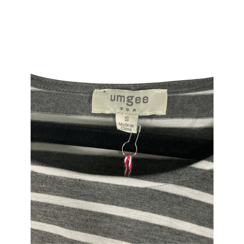 NWT Umgee Women's Small Long Sleeve Stripe Dress Minimalist Preppy Mute Stripe