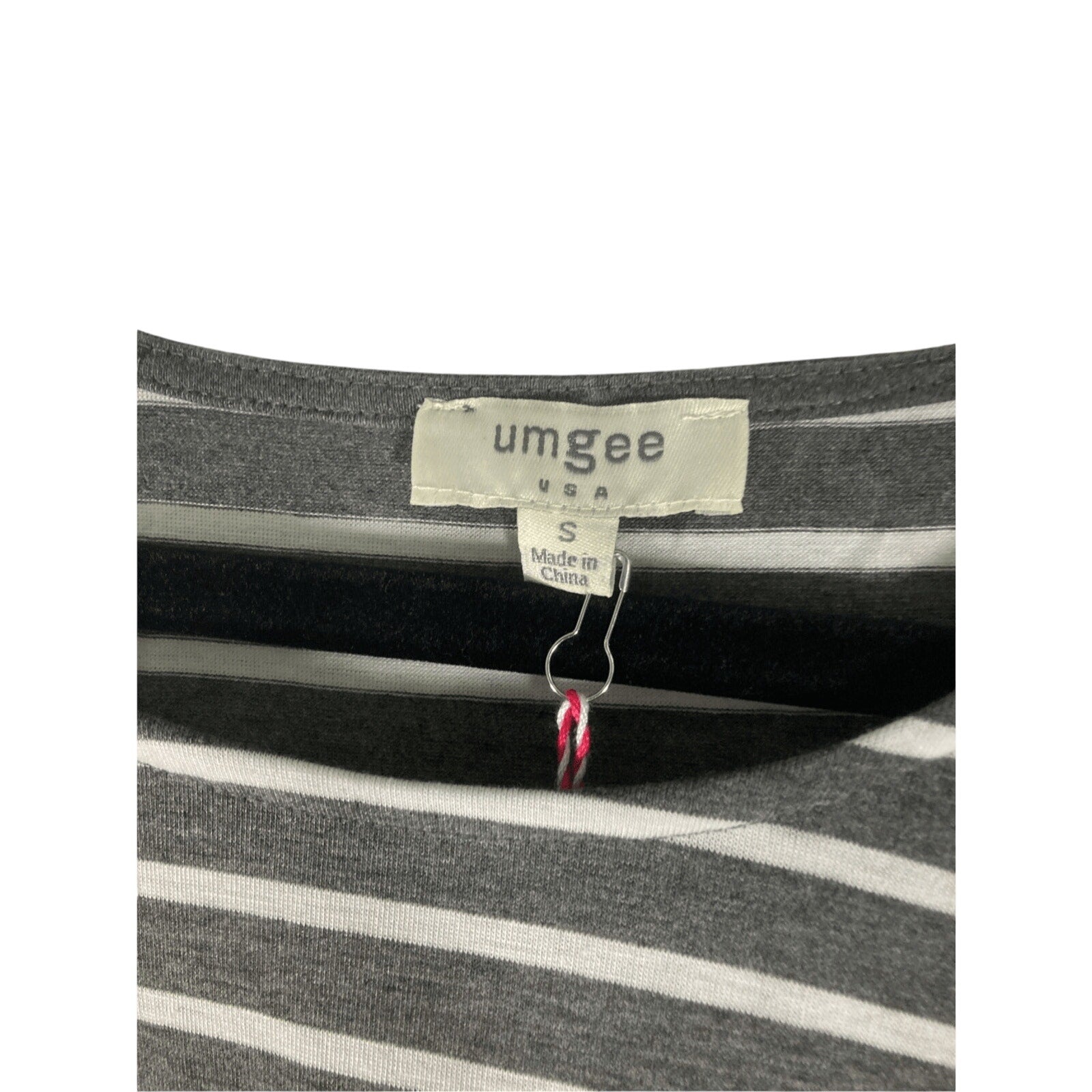 NWT Umgee Women's Small Long Sleeve Stripe Dress Minimalist Preppy Mute Stripe