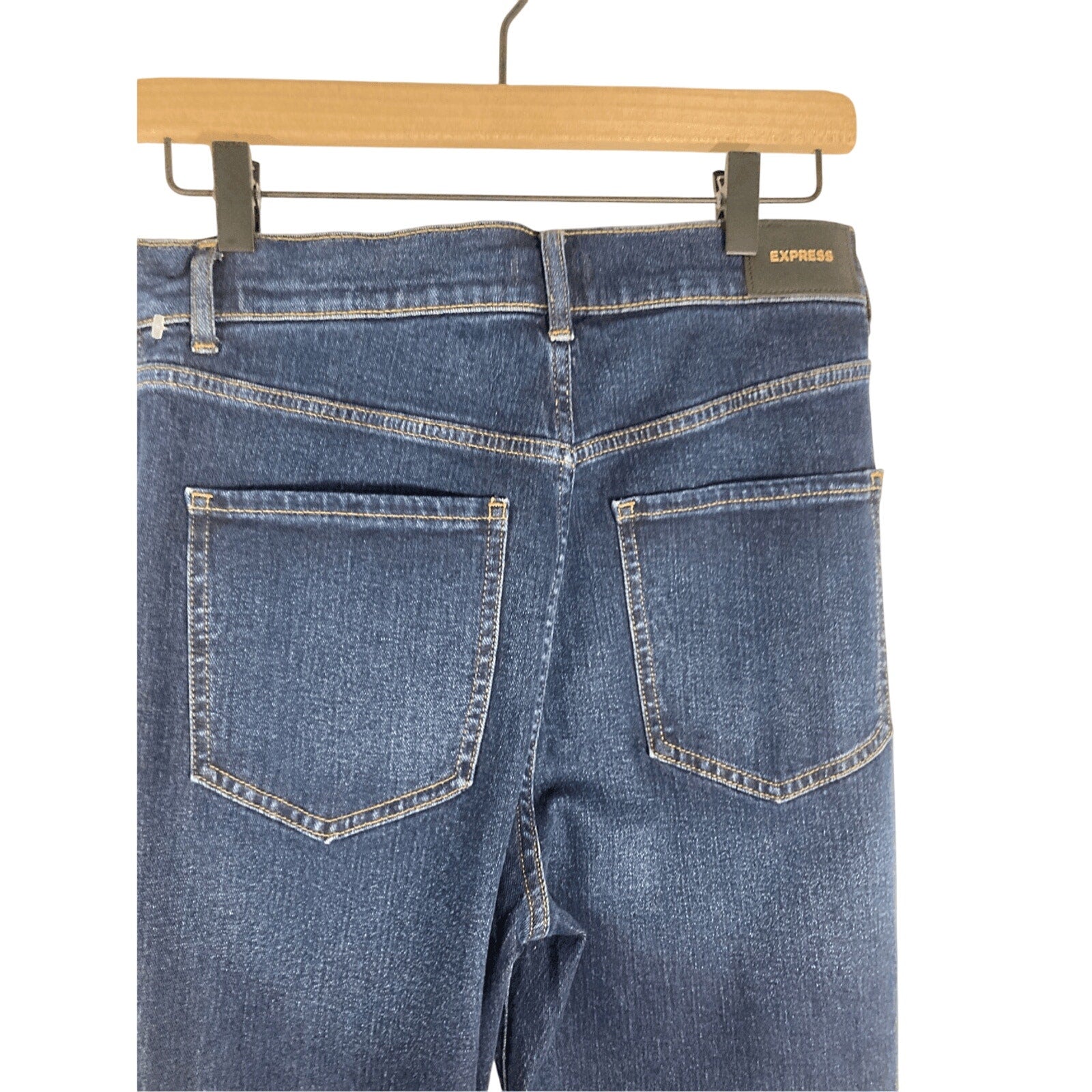 NWOT Express Slim Super High Rise Straight Lag Dark Wash Jeans