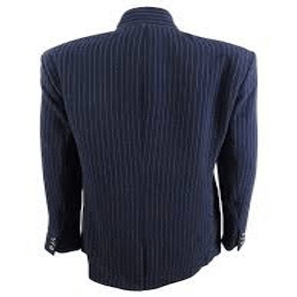 Tommy Hilfiger Women's Pinstriped Navy Open-Front Blazer Jacket 12 Office Chic