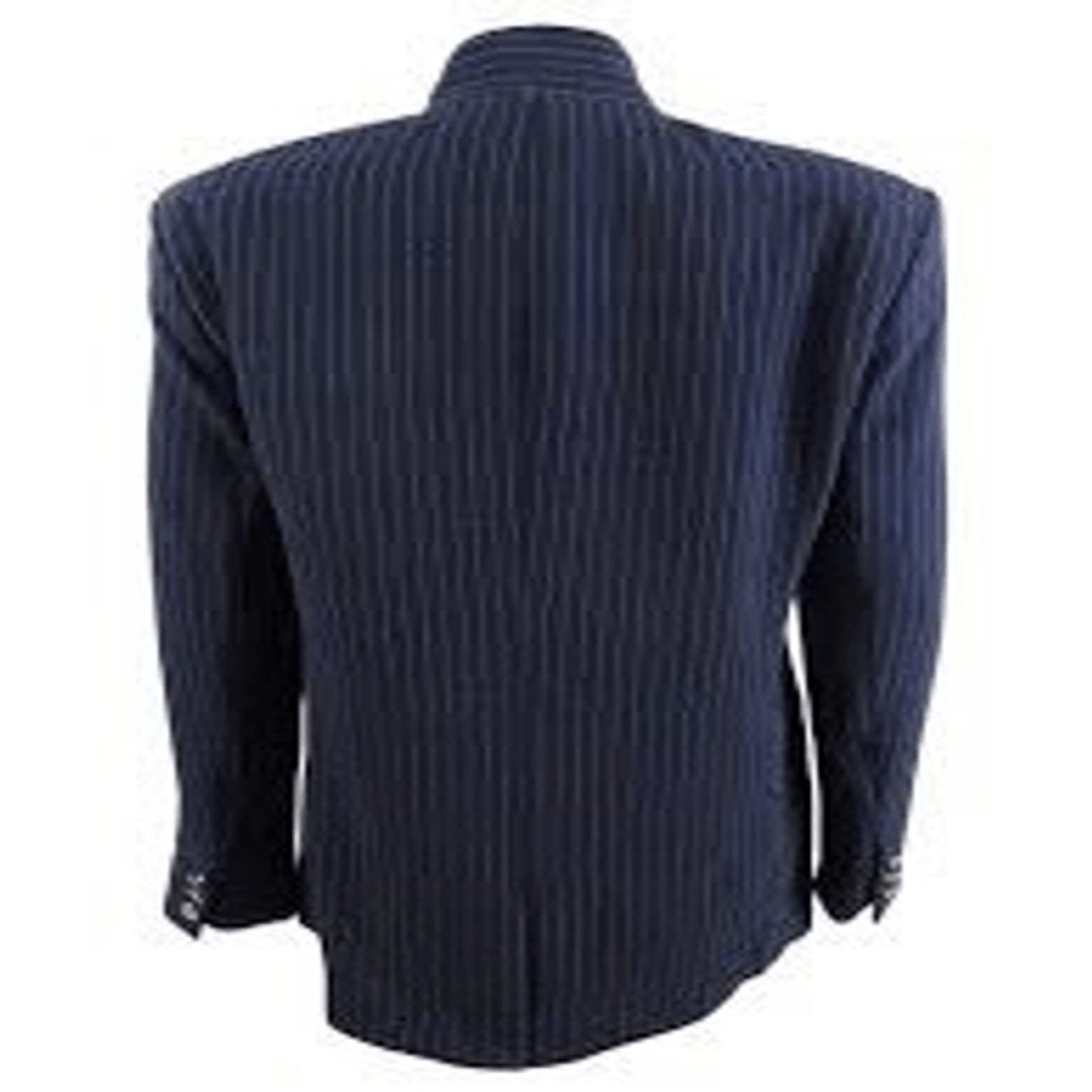 Tommy Hilfiger Women's Pinstriped Navy Open-Front Blazer Jacket 12 Office Chic