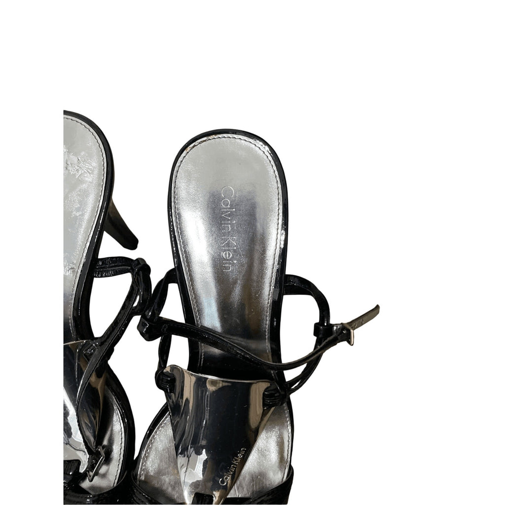 Calvin Klein Open Toe Strappy Rebel Heels SZ 8.5 Business Event Cocktail Elegant