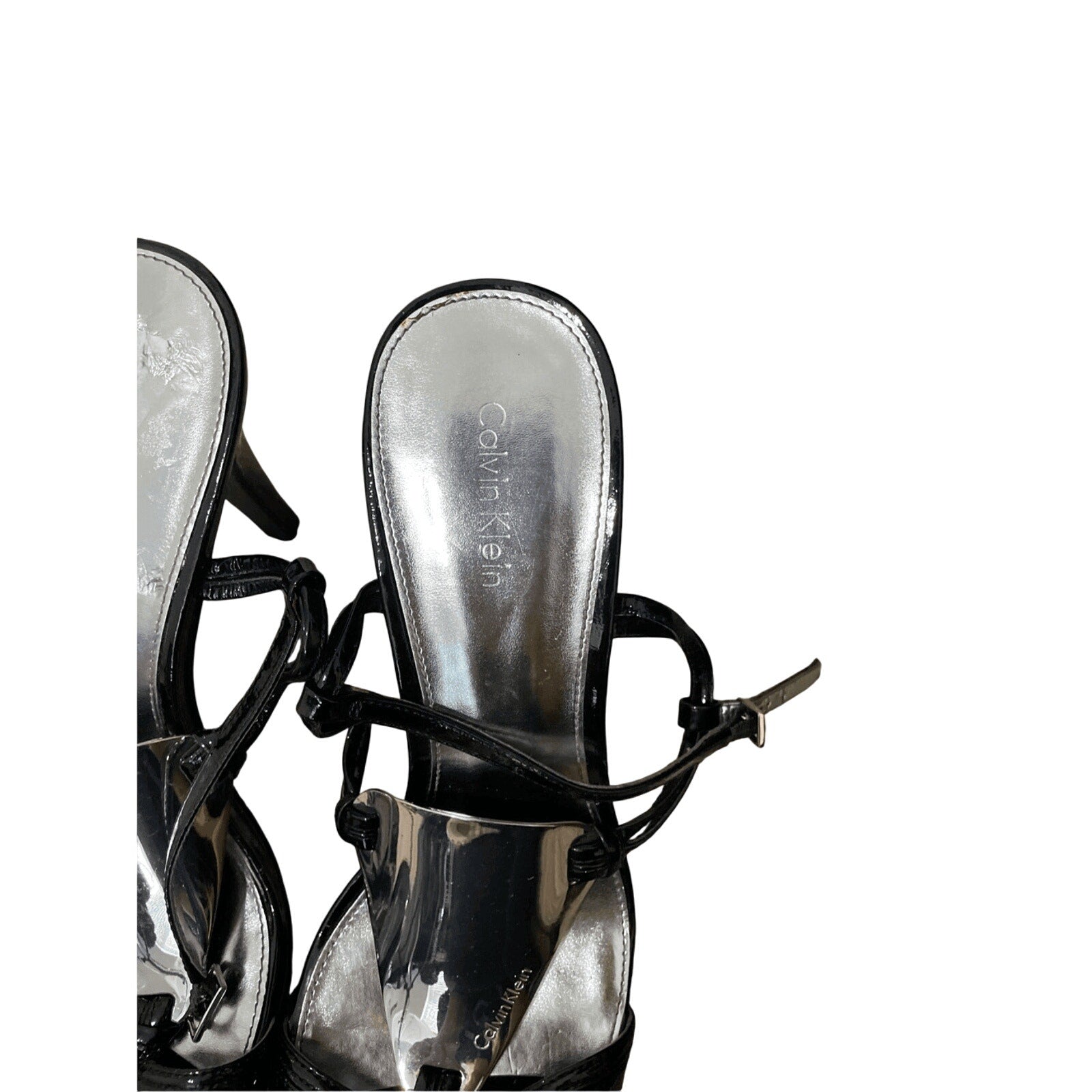 Calvin Klein Open Toe Strappy Rebel Heels SZ 8.5 Business Event Cocktail Elegant