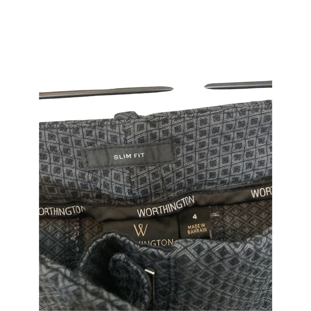 Worthington Gray Slim Fit  Modest Office Corporate Sz 4 Dress Slacks