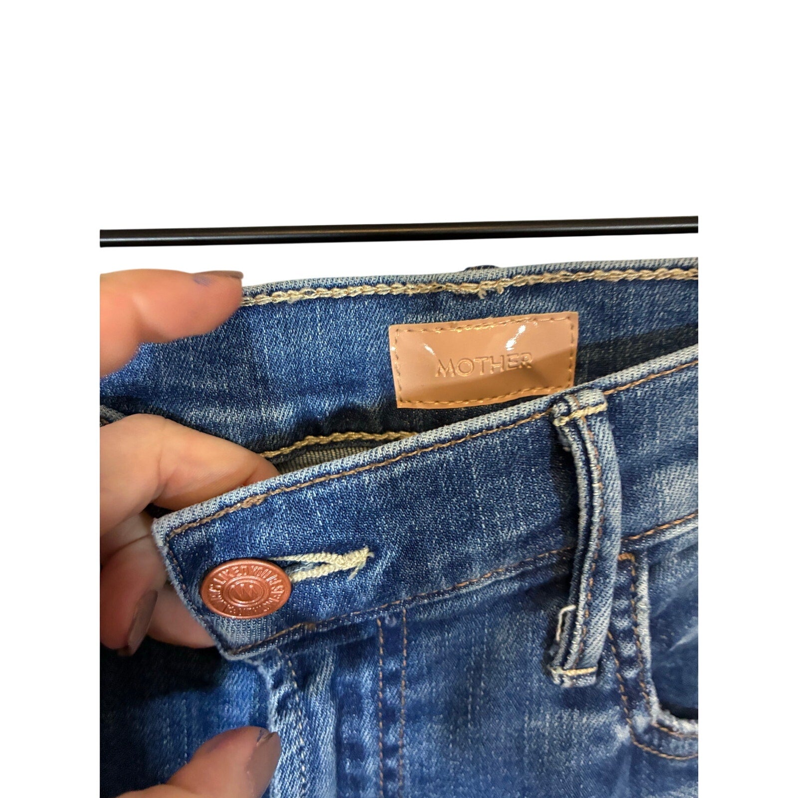 mother the hustler high rise ankle fray jeans 28 western cowboy rodeo cowgirl
