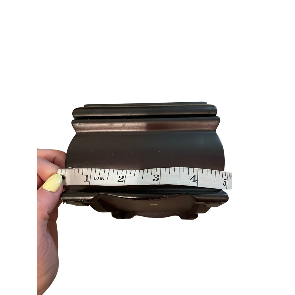 NWOB Wooden Stained Dark Small Victorian Retro Toned Jewelry Box