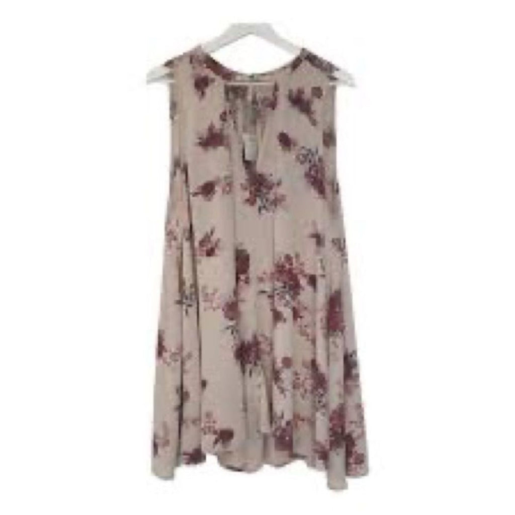 Free People Boho  Western Bloomcore Tunic Floral Flowy Peephole Tank Dress SZ XS
