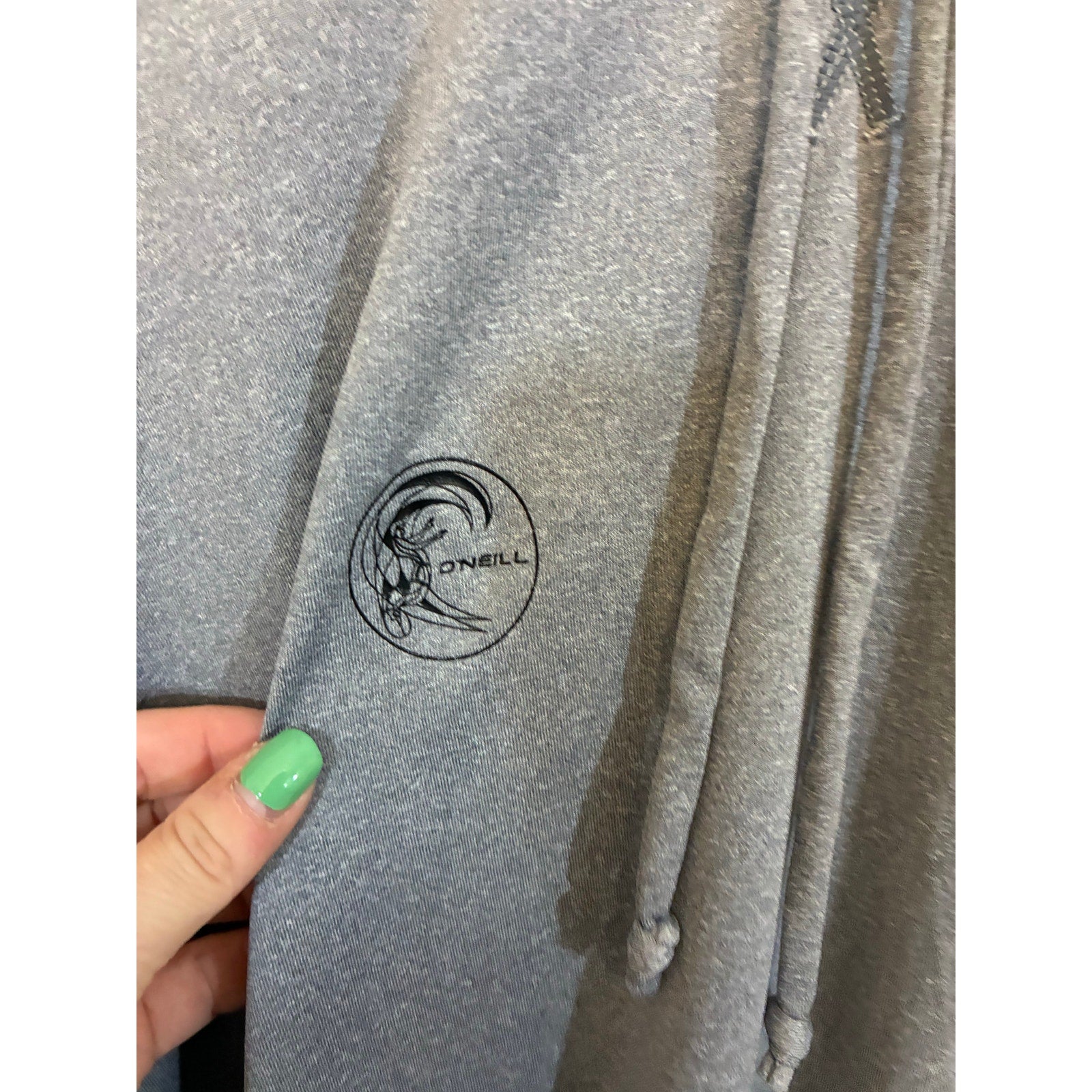 O'Neill Hyperdry Hybrid Hooded Top Mens XXL Gray UPF 50+ Surf Swim Rashguard