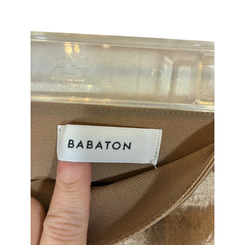 Babaton Aritzia Gold Satin Maxi Skirt Size 14 Minimalist Slip Champagne Gold