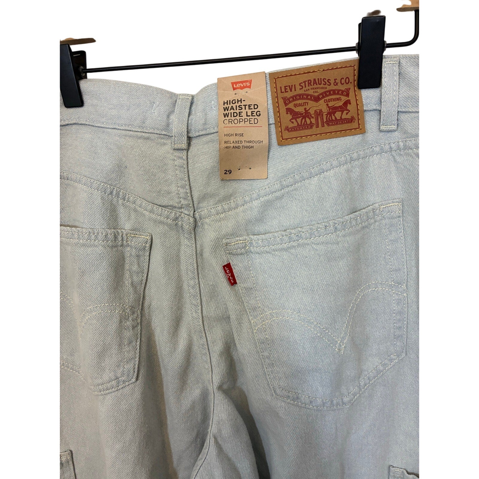 NWT Levi’s Ribcage Straight Ankle Super High Rise Light Baggy Carpenter Cargo 29