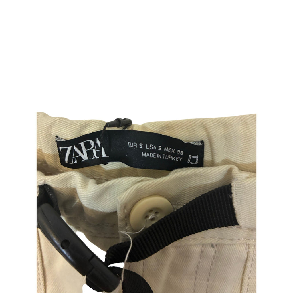 NWT Zara Relaxed Fit Men's Cargo Shorts Cream Active Travel Outdoors Gorpcore S