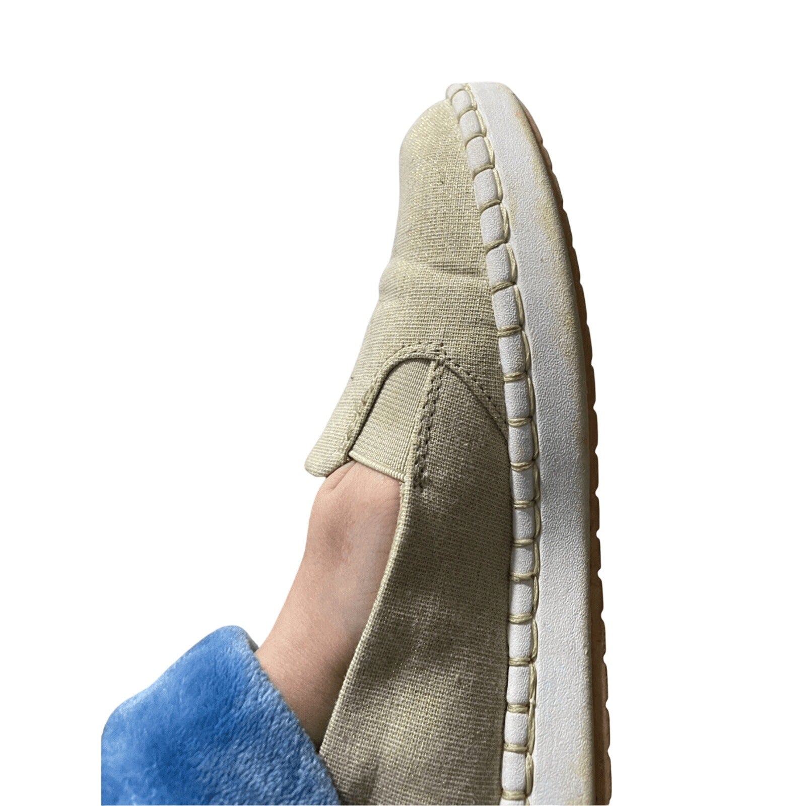 Clarks Women's Cloudsteppers Gold Soft Cushion Flats Sz 8 Metallic Futuristic