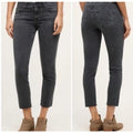 AG Adriano Goldschmied Stevie Capri Faded Black Cropped Skinny Jeans 28 Goth Emo