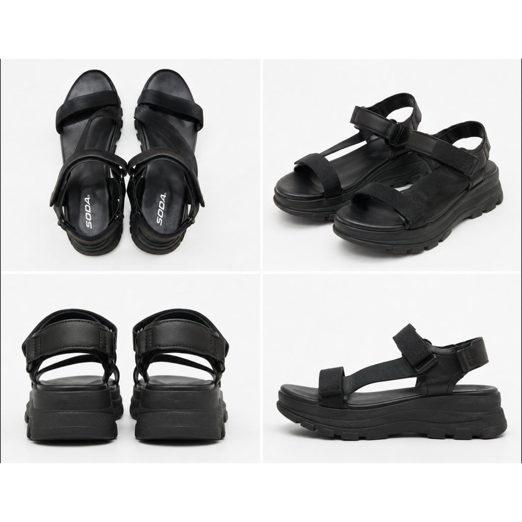 Sodas 10 Comfy Casual Preppy Ankle Strap Velcro Platform Hippie Retro Sandals