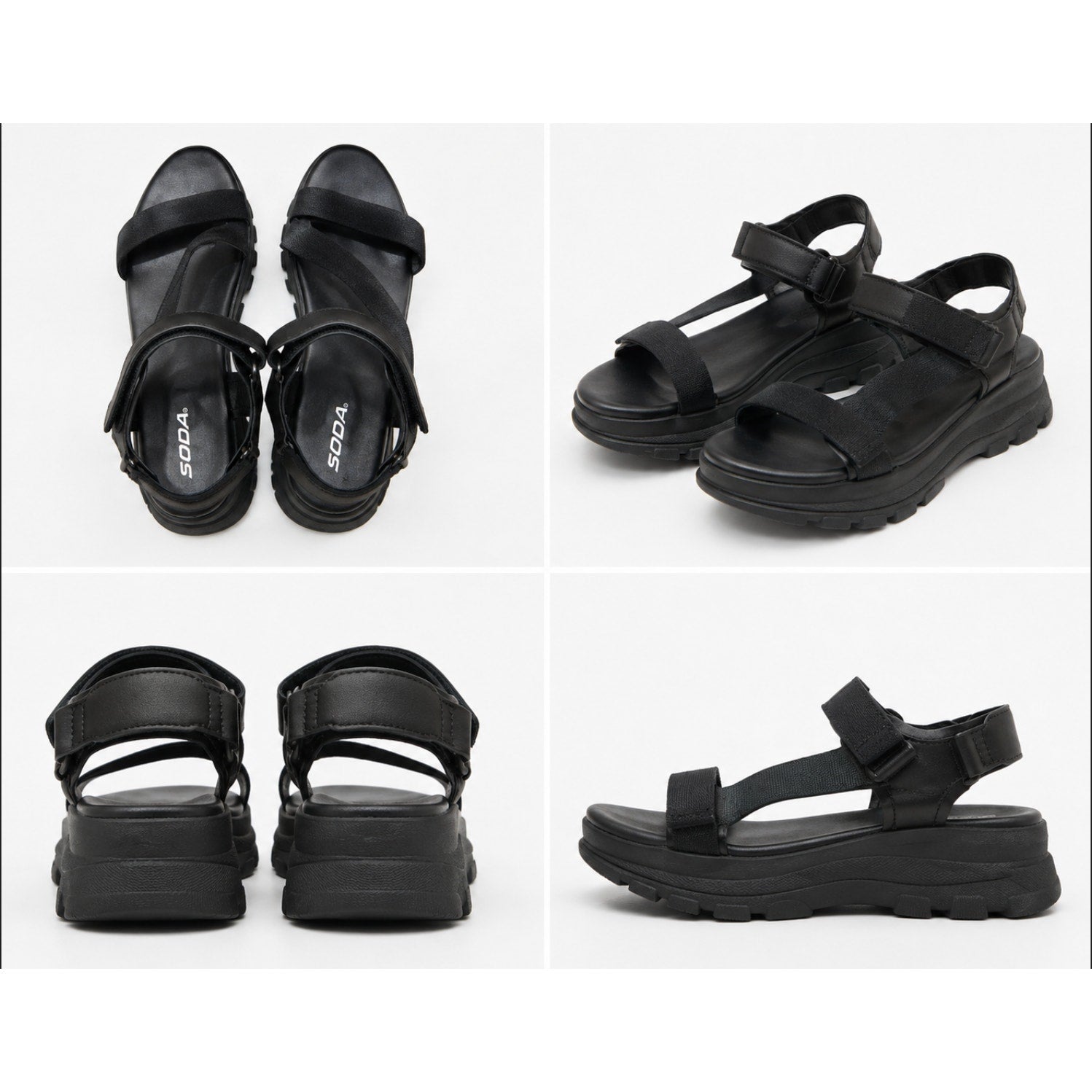 Sodas 10 Comfy Casual Preppy Ankle Strap Velcro Platform Hippie Retro Sandals