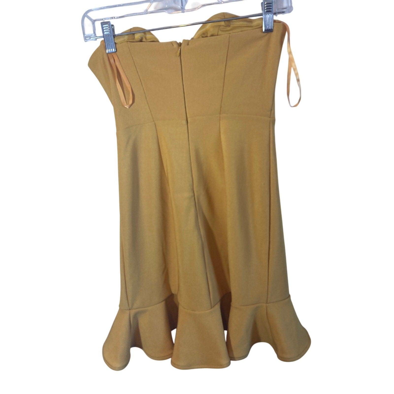 Saint + Secrets Dressy Gold Romper S Ruffle Scalloped Cocktail One-Piece Holiday